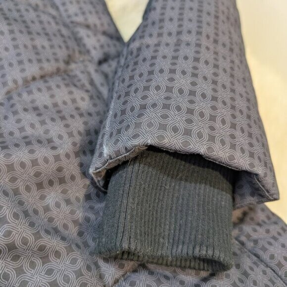 Lole Primaloft Grey Geometric Patterned Long Winter Jacket Women Size Medium - Picture 4 of 13